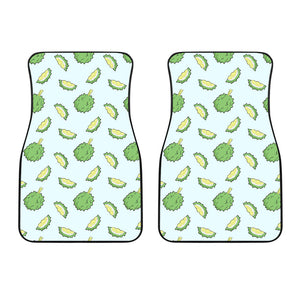 Durian Pattern Blue Background Front Car Mats