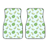 Durian Pattern Blue Background Front Car Mats