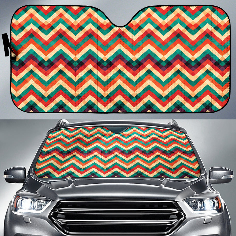 Zigzag  Chevron Colorful Pattern Car Sun Shade