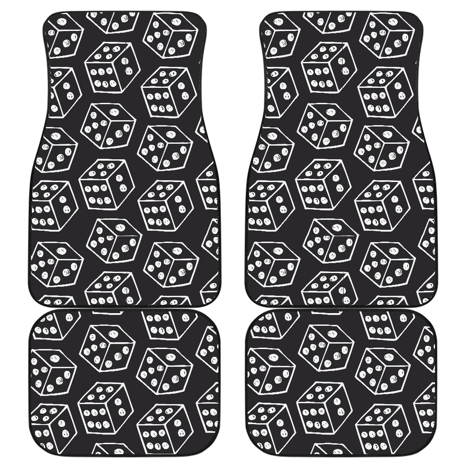 Dice Pattern Print Design 01 Front and Back Car Mats