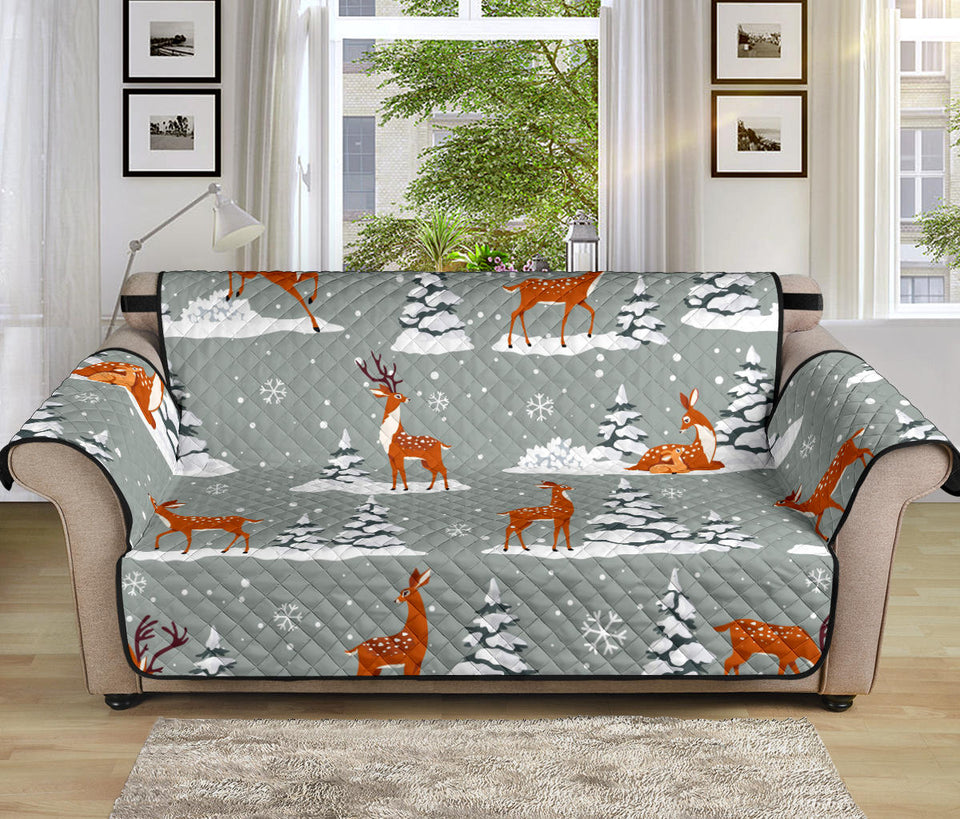 Beautiful deers Winter Christmas Sofa Cover Protector