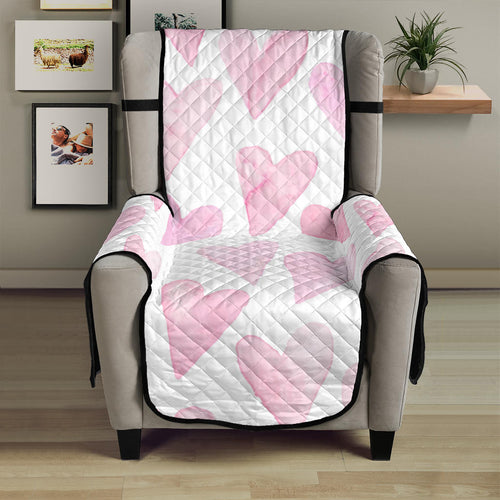 Watercolor pink heart pattern Chair Cover Protector