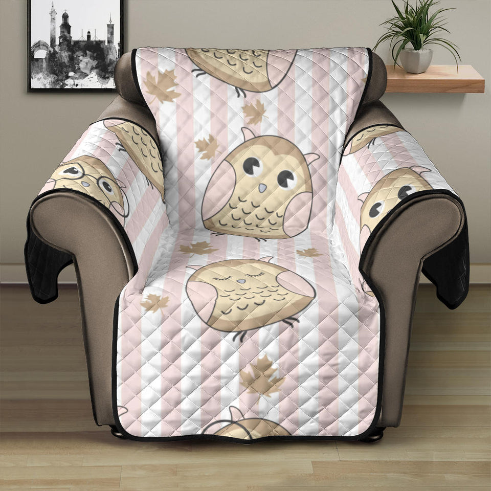 cute owl leaf Recliner Cover Protector