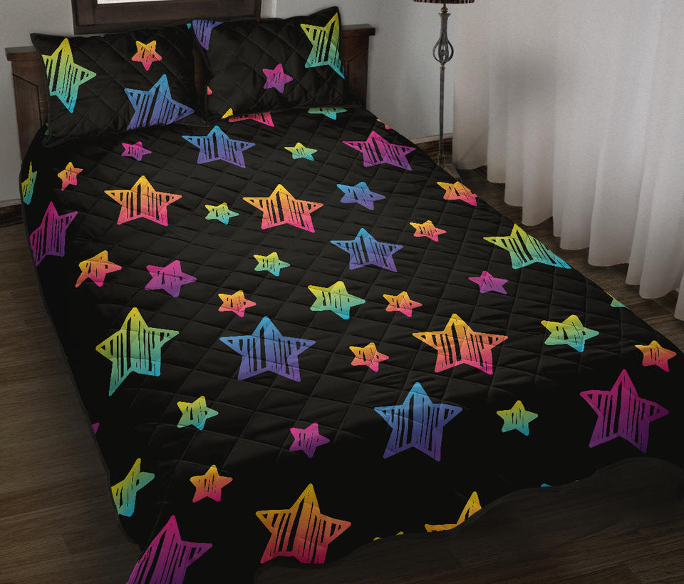 Colorful star pattern Quilt Bed Set