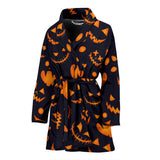 Halloween Pattern Pumpkin Background Women'S Bathrobe
