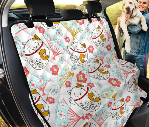 Maneki Neko Lucky Cat Fan Sakura Dog Car Seat Covers