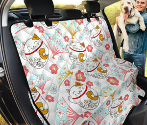 Maneki Neko Lucky Cat Fan Sakura Dog Car Seat Covers