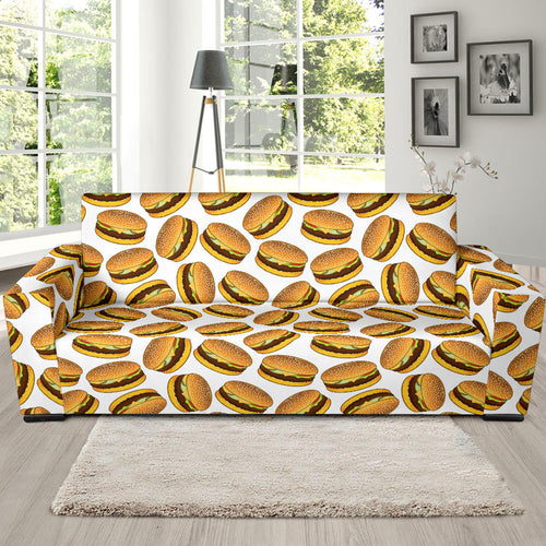 Hamburger Pattern Print Design 03 Sofa Slipcover