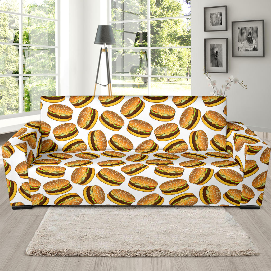 Hamburger Pattern Print Design 03 Sofa Slipcover