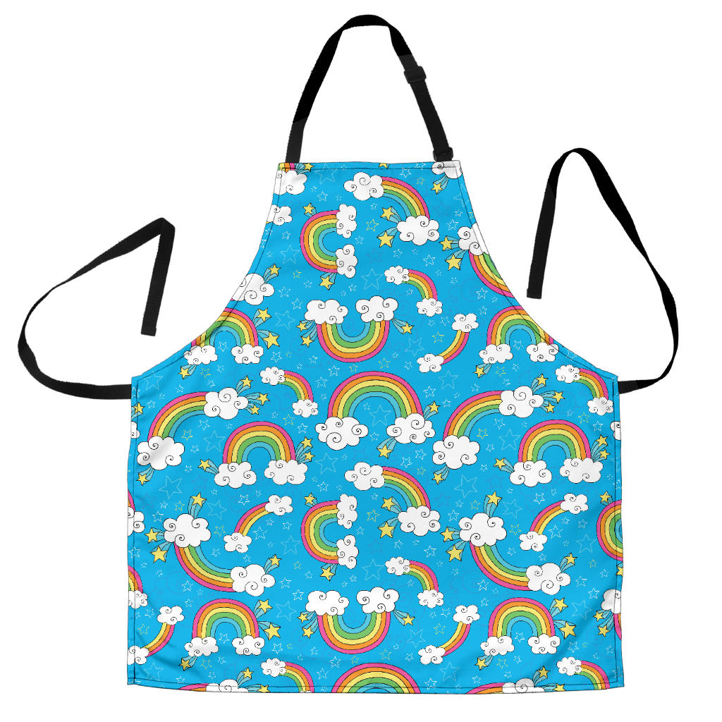 Rainbows Sky Clouds Pattern Adjustable Apron