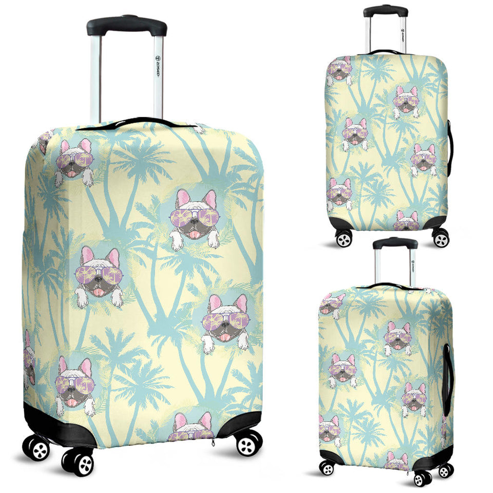 French Bulldog Hawaii Blackground Luggage Covers