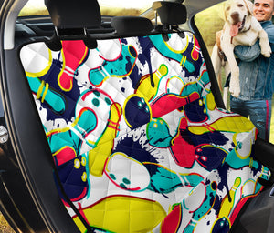 Watercolor Bowling Ball Pins Dog Car Seat Covers