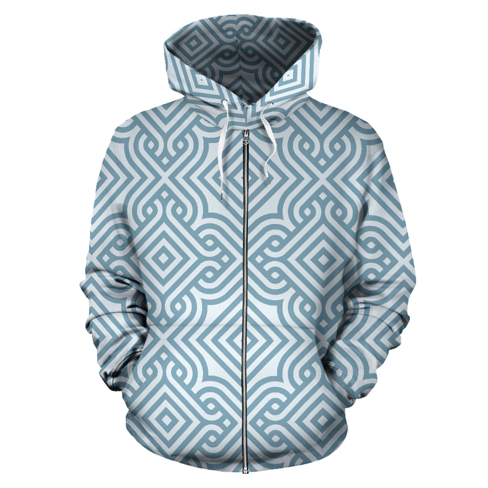 Arabic Pattern Zip Up Hoodie