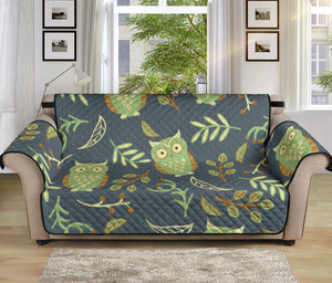 Cute owls leaves pattern Sofa Cover Protector