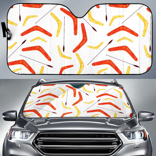 Waterclor Boomerang Australian Aboriginal Ornament Car Sun Shade