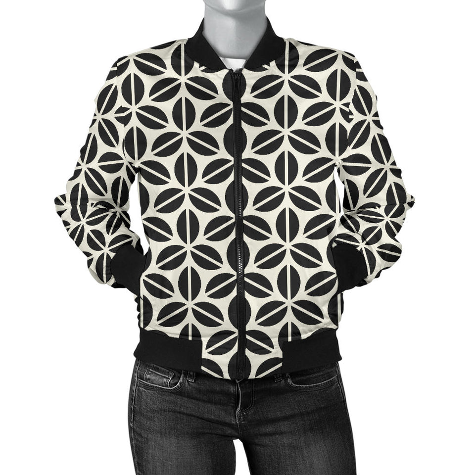 Coffee Bean Abstract Modern Pattern Women'S Bomber Jacket