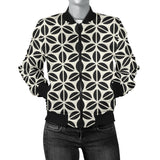 Coffee Bean Abstract Modern Pattern Women'S Bomber Jacket