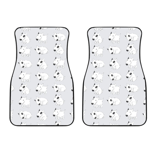 Bull Terrier Pattern Print Design 01 Front Car Mats