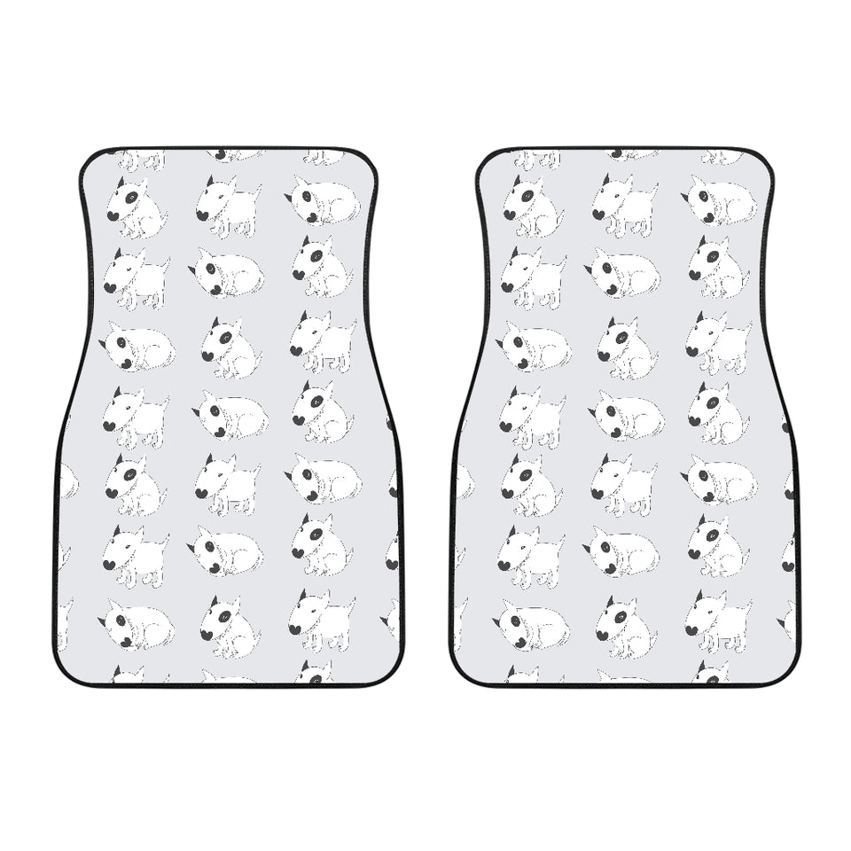 Bull Terrier Pattern Print Design 01 Front Car Mats