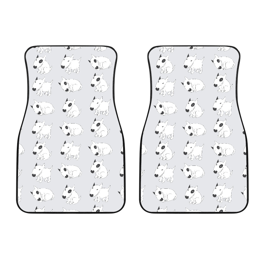 Bull Terrier Pattern Print Design 01 Front Car Mats