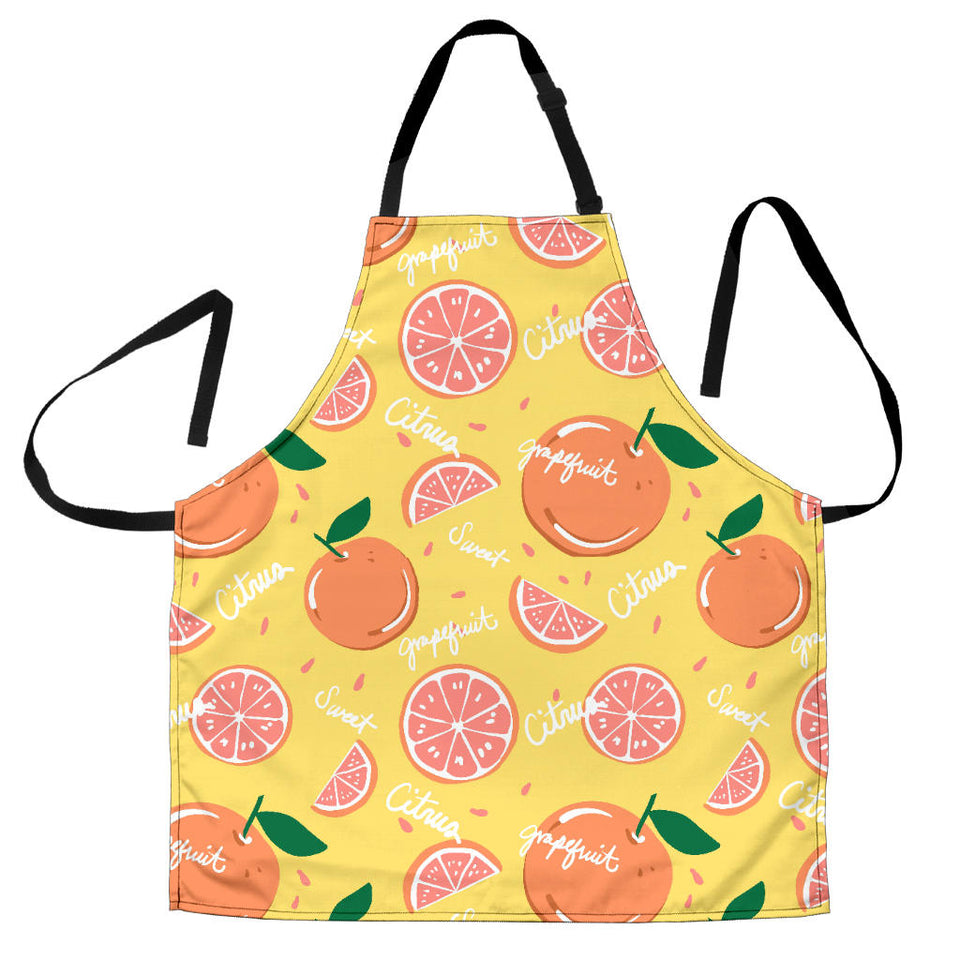 Grapefruit Yellow Background Adjustable Apron