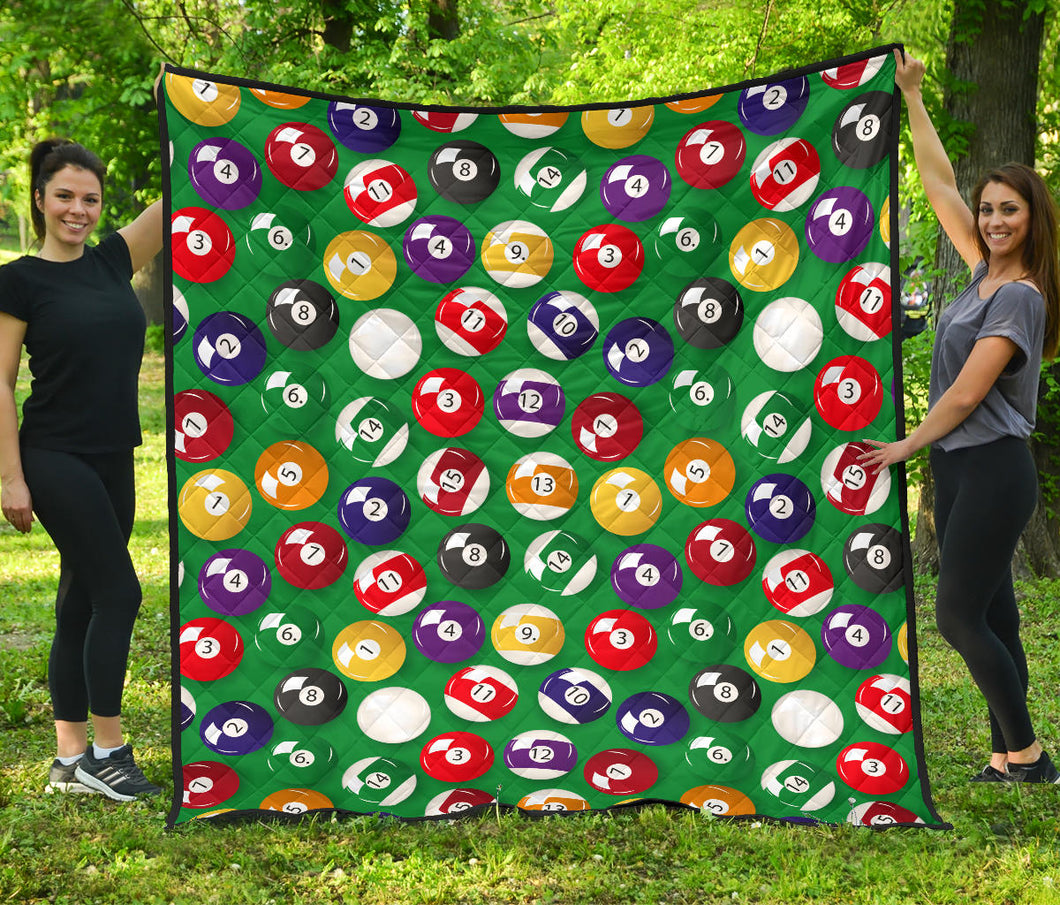 Billiard Ball Pattern Print Design 02 Premium Quilt