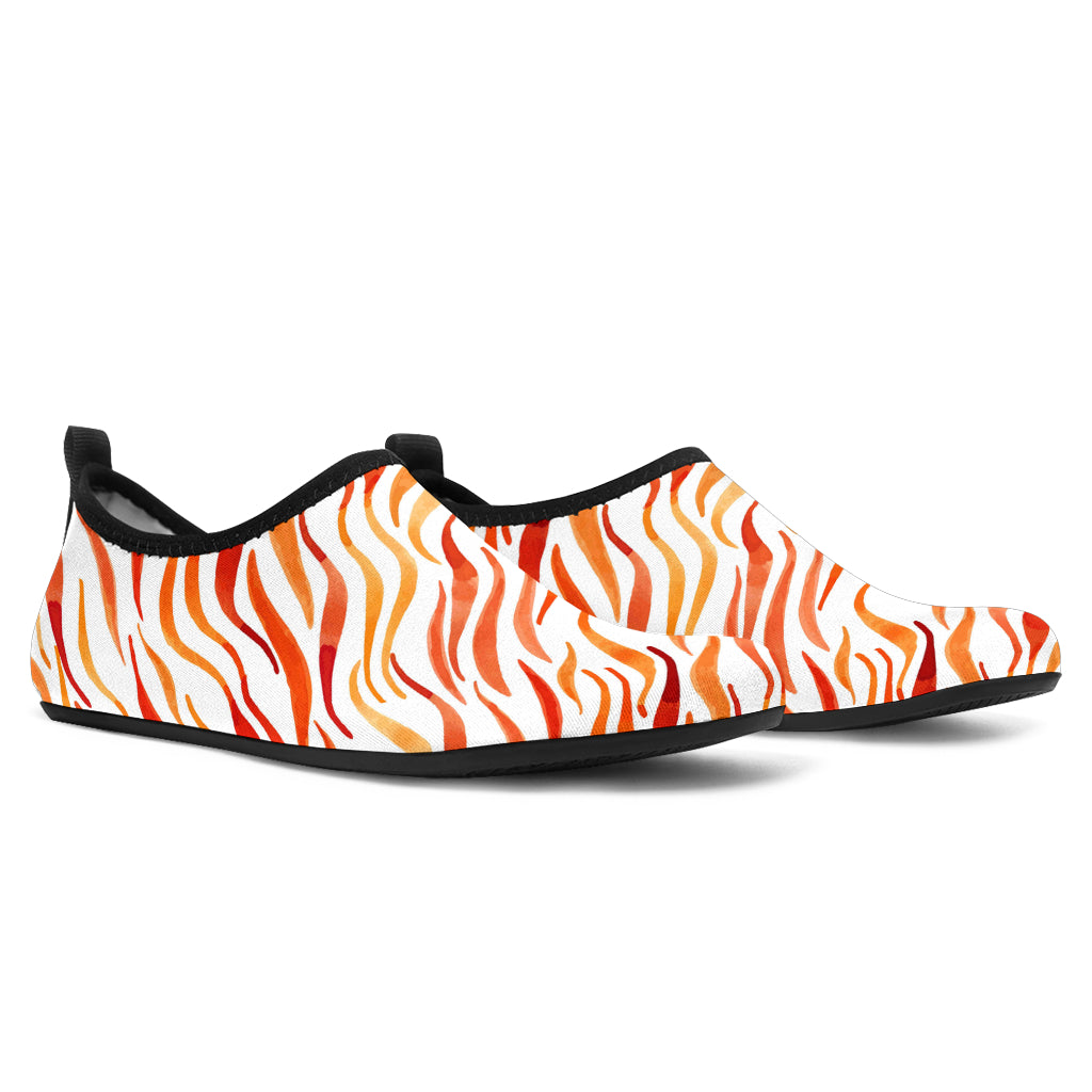 Fire Flame Watercolor Pattern Aqua Shoes