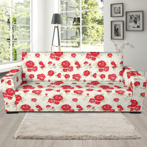 Rose Pattern Print Design 01  Sofa Slipcover