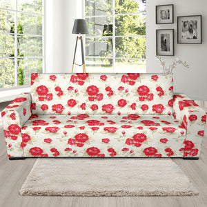 Rose Pattern Print Design 01  Sofa Slipcover