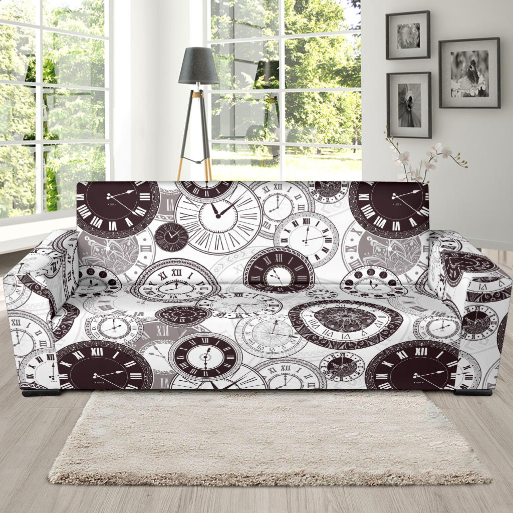 Classic Vintage Clock Pattern Sofa Slipcover