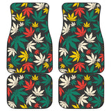 Canabis Marijuana Weed Pattern Print Design 02 Front and Back Car Mats
