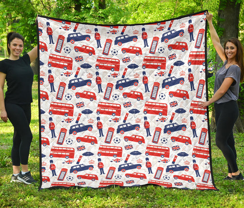 British Pattern Print Design 03 Premium Quilt