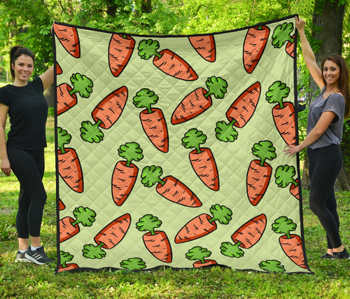 Carrot Pattern Print Design 05 Premium Quilt