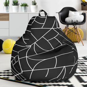 Spider Web Pattern Black Background White Cobweb Bean Bag Cover