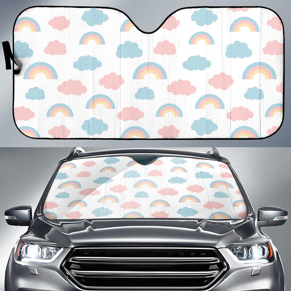 Cute Rainbow Clound Pattern Car Sun Shade