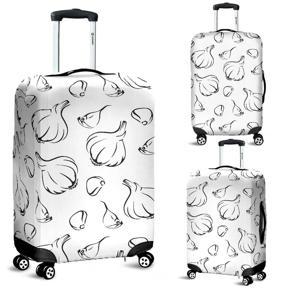 Garlic Pattern Black White Luggage Covers