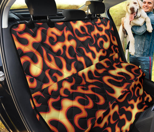 Fire Flame Dark Pattern Dog Car Seat Covers