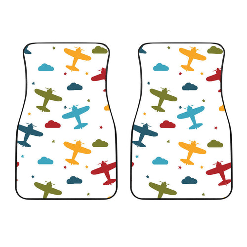 Airplane Star Cloud Colorful  Front Car Mats