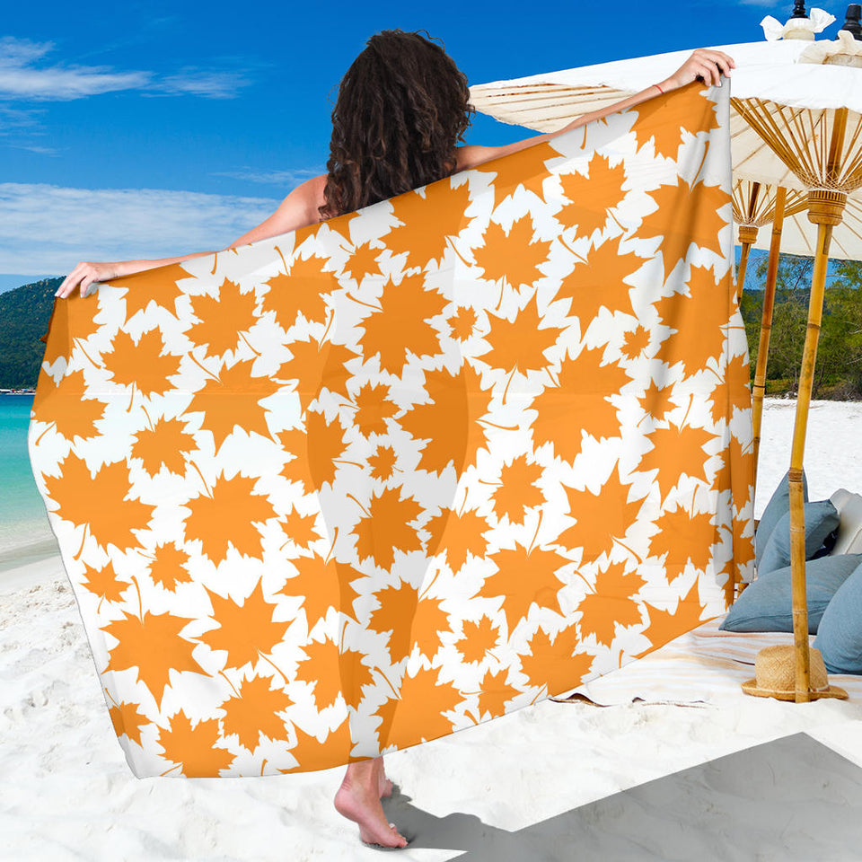 Orange Maple Leaf Pattern Sarong