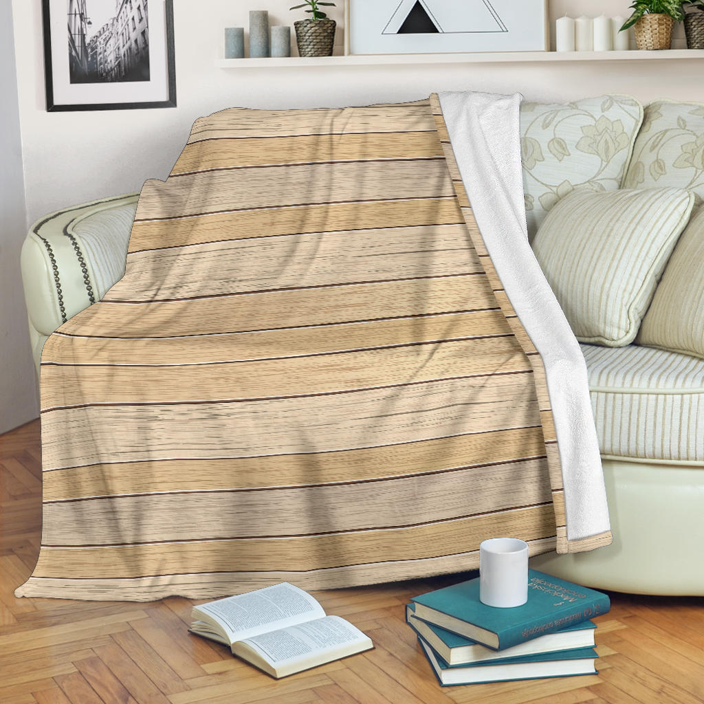 Wood Printed Pattern Print Design 01 Premium Blanket