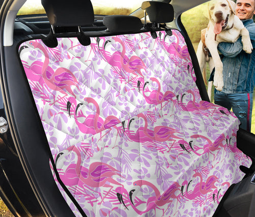 Pink Flamingo Flower Pattern Dog Car Seat Covers