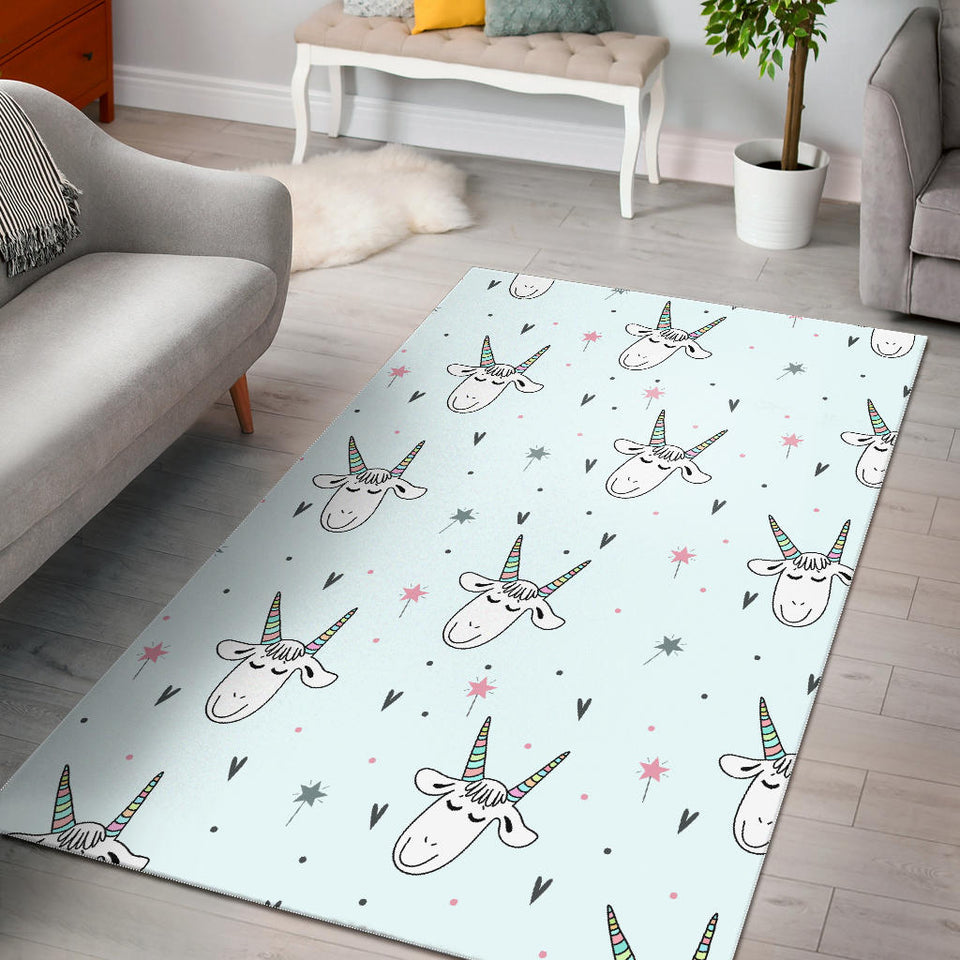 Cute Goat Design Pattern Area Rug