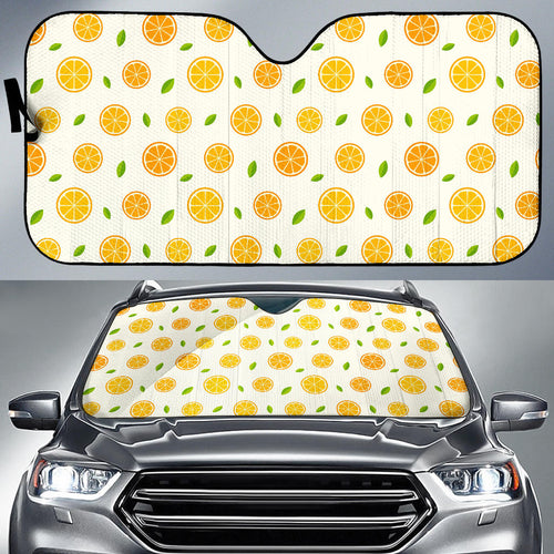 Oranges Leaves Pattern Car Sun Shade