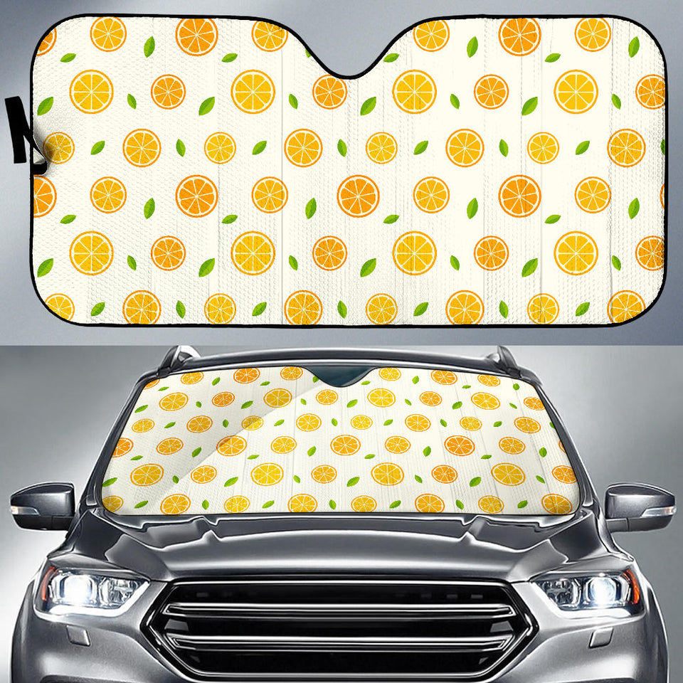 Oranges Leaves Pattern Car Sun Shade