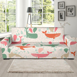 Cute Whale Pattern Sofa Slipcover