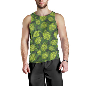 Hop pattern Hop cone background Men Tank Top