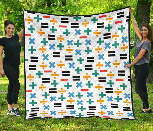 Math Pattern Print Design 05 Premium Quilt