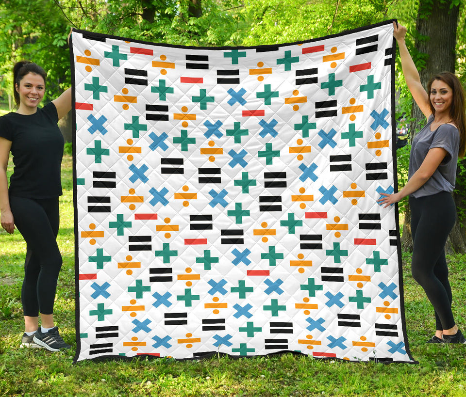 Math Pattern Print Design 05 Premium Quilt