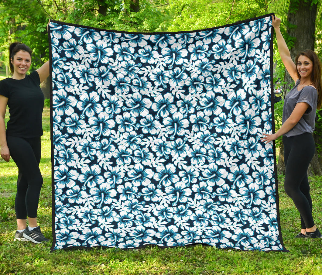 Hibiscus Pattern Print Design 04 Premium Quilt