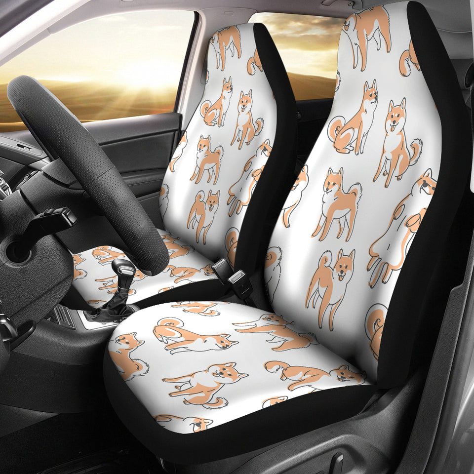 Shiba Inu Dog Pattern  Universal Fit Car Seat Covers